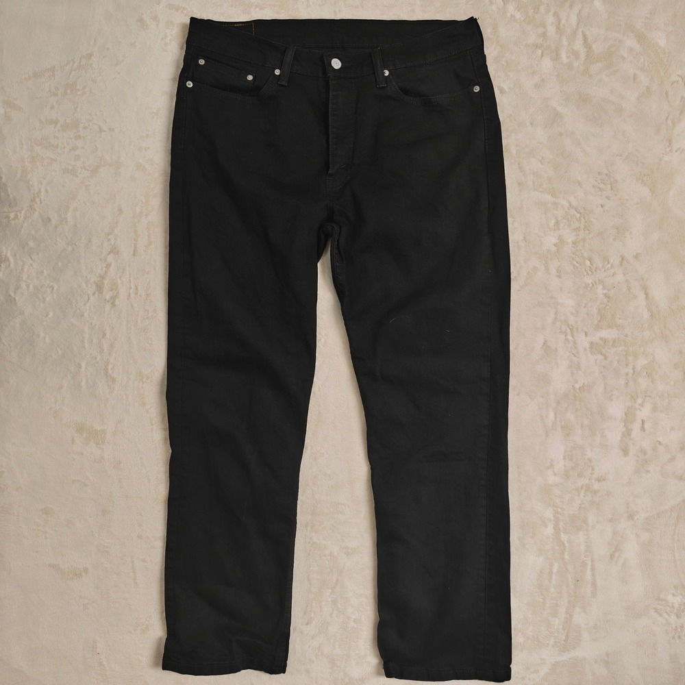 Levis 514 Straight Fit Mens Black Denim Jeans 36x30 Regular Fit 00514-0402